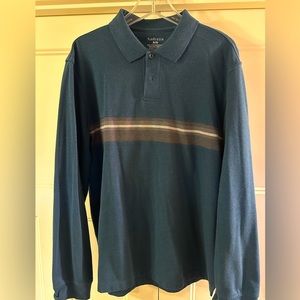 Van Heusen Green Long Sleeve Polo Shirt Men’s XL